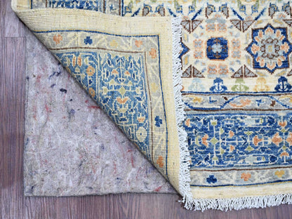Mamluk Mamluk hand-knotted wool rug in Ivory & Blue, 5'10" x 8'8" — SKU O020335 (view 2)
