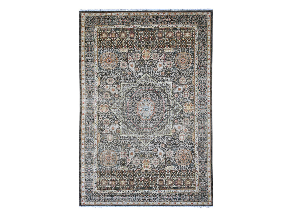 Mamluk Mamluk hand-knotted wool rug in Brown, 6'1" x 8'11", SKU O020336