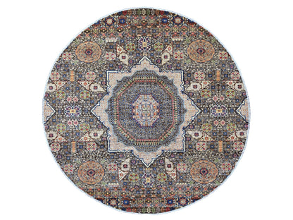 Brown 7'8" x 7'8" Mamluk Hand knotted Wool Rug - Sku: O020337
