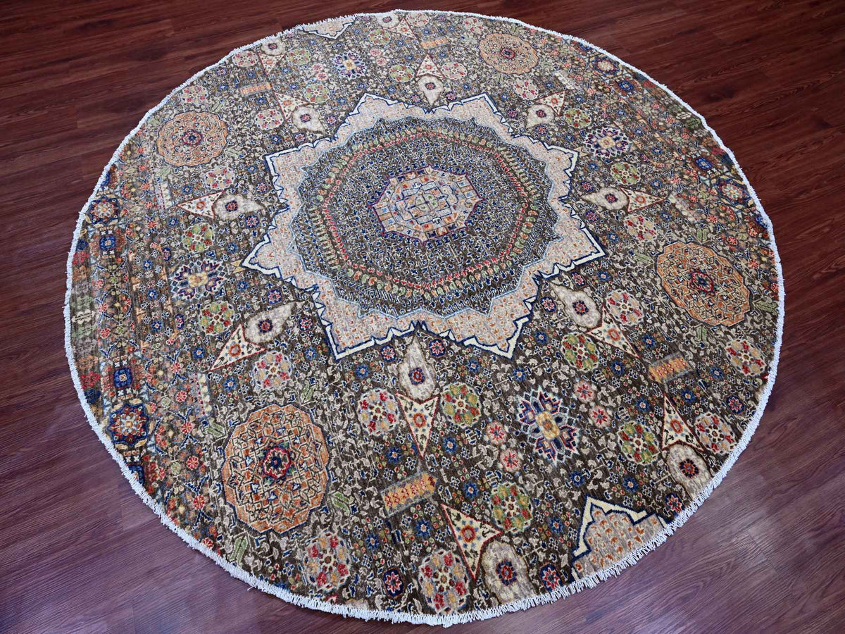 Mamluk Mamluk hand-knotted wool rug in Brown, 7'8" x 7'8" — SKU O020337 (view 3)