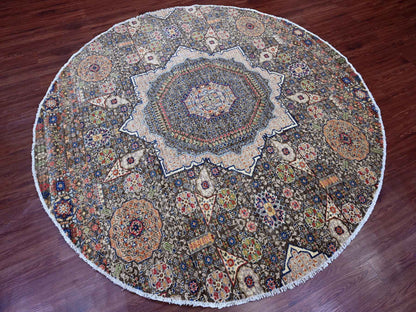 Mamluk Mamluk hand-knotted wool rug in Brown, 7'8" x 7'8" — SKU O020337 (view 3)