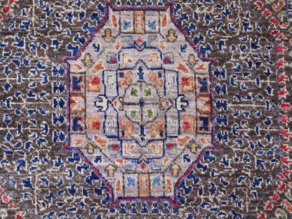 Brown 7'8" x 7'8" Mamluk Hand knotted Wool Rug - Sku: O020337
