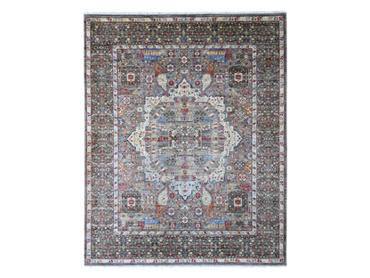 Mamluk Mamluk hand-knotted wool rug in Gray, 7'11" x 9'8" — SKU O020338