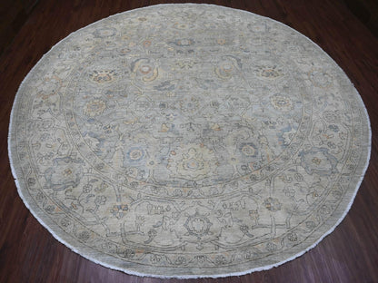 Grey 12'0" x 12'2" Oushak And Peshawar Hand knotted Wool Rug - Sku: O020339