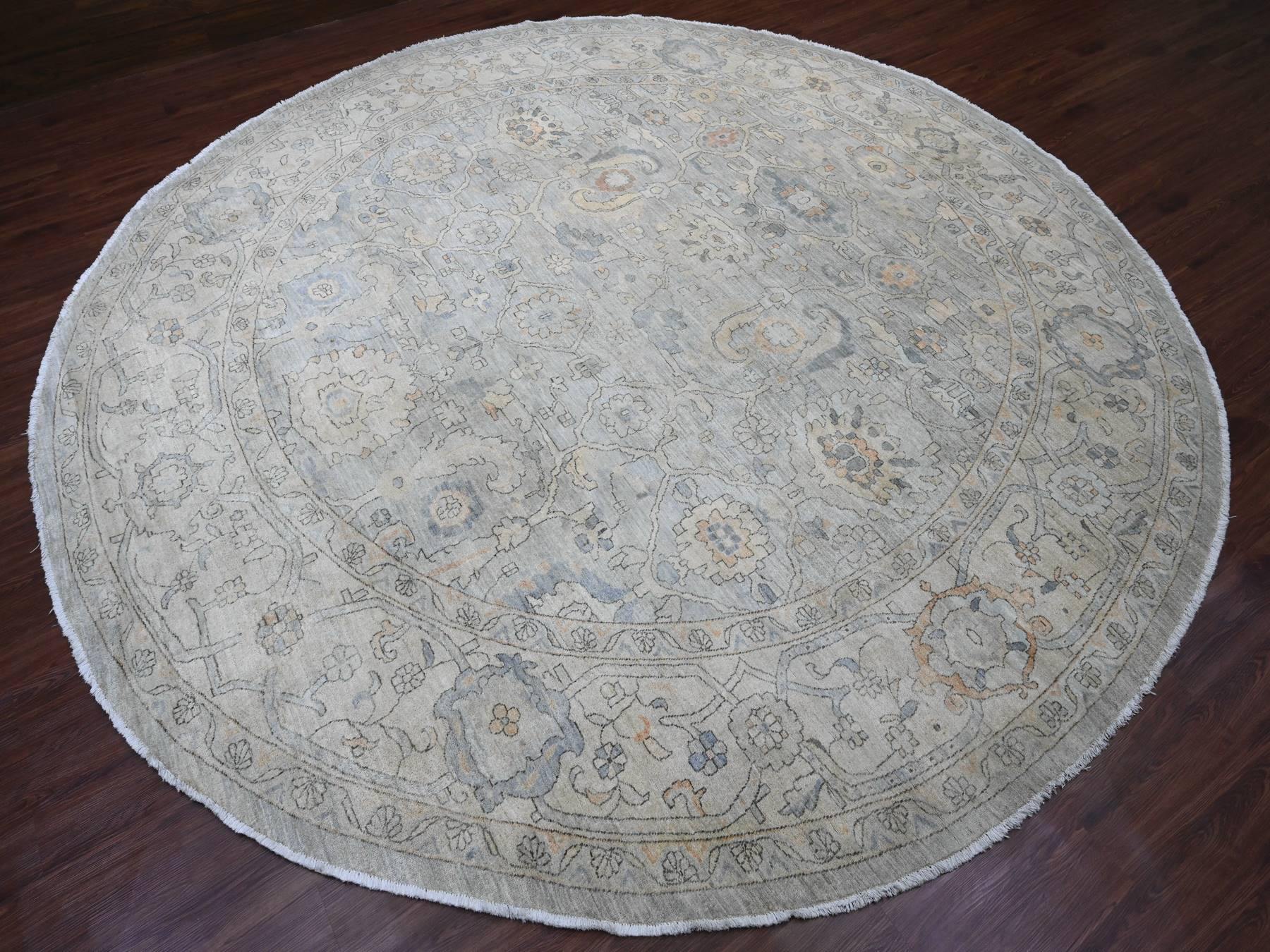 Mahal Oushak hand-knotted wool rug in Gray & Ivory, 12' x 12'2" — SKU O020339 (view 3)