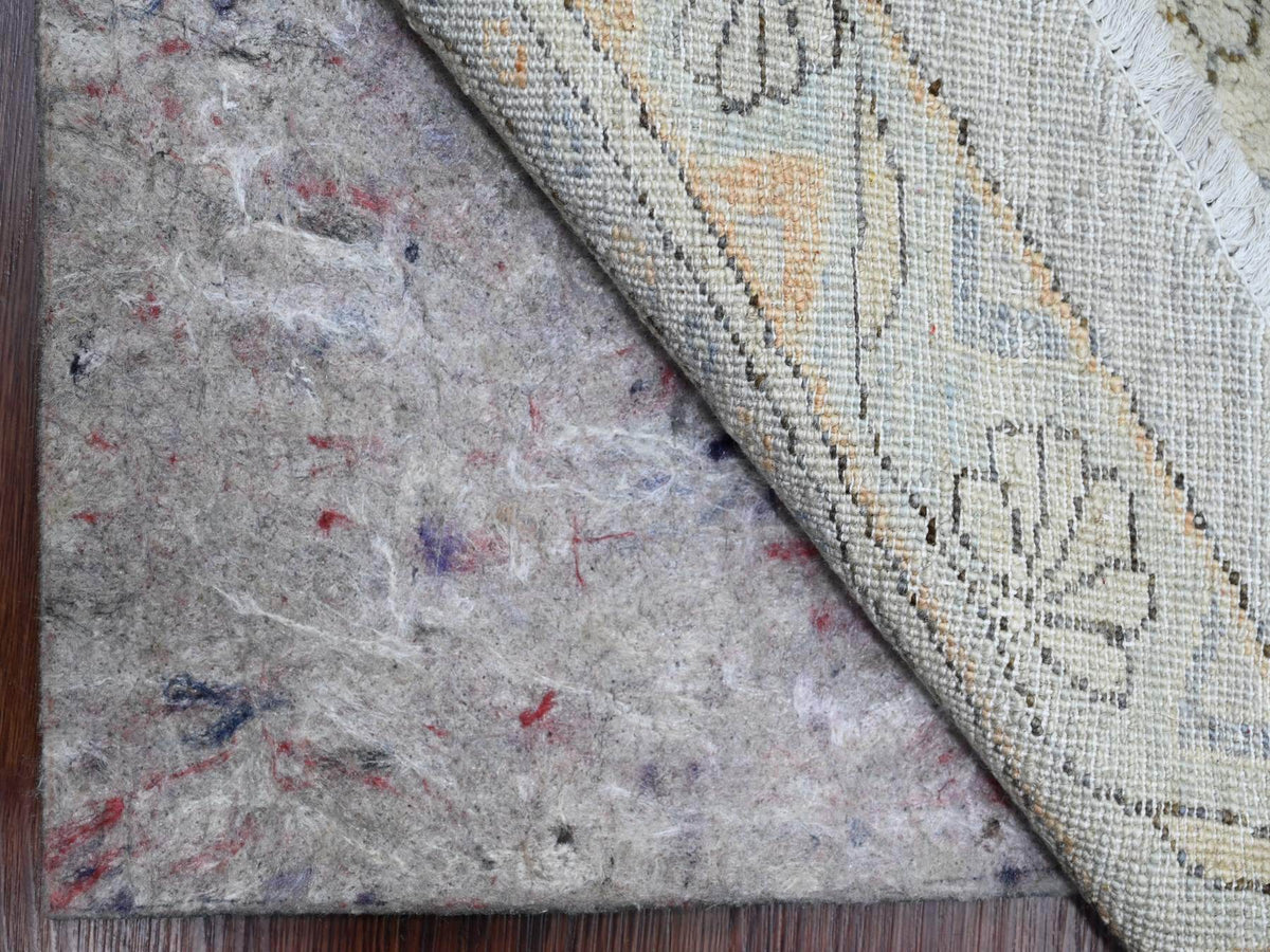 Mahal Oushak hand-knotted wool rug in Gray & Ivory, 12' x 12'2" — SKU O020339 (view 4)