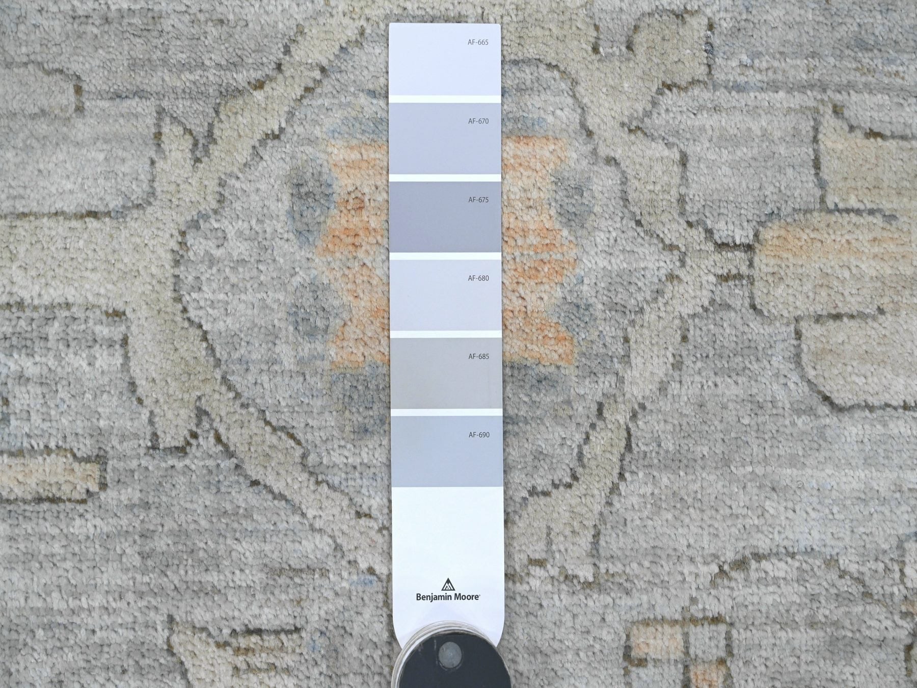 Mahal Oushak hand-knotted wool rug in Gray & Ivory, 12' x 12'2" — SKU O020339 (view 7)