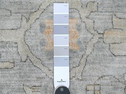 Mahal Oushak hand-knotted wool rug in Gray & Ivory, 12' x 12'2" — SKU O020339 (view 7)
