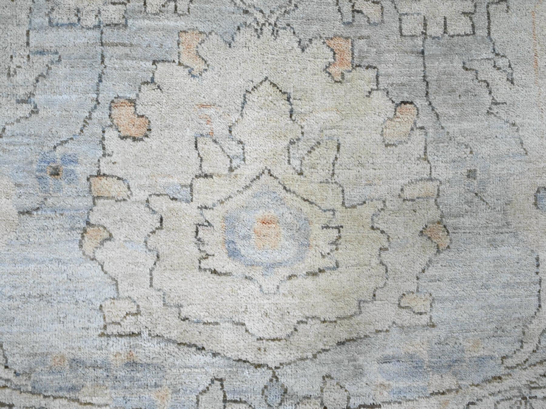 Mahal Oushak hand-knotted wool rug in Gray & Ivory, 12' x 12'2" — SKU O020339 (view 8)