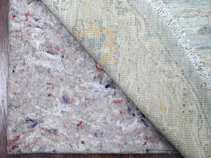 Blue 5'11" x 6'3" Oushak And Peshawar Hand knotted Wool Rug - Sku: O020341