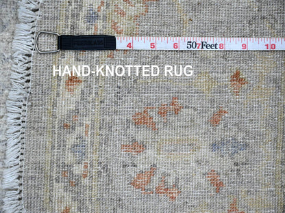 Blue 5'10" x 6'0" Oushak And Peshawar Hand knotted Wool Rug - Sku: O020342