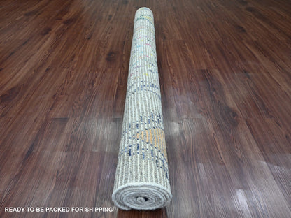 Tribal Tribal & Geometric hand-knotted wool rug in Ivory, 5'5" x 8'6" — SKU O020345 (view 4)