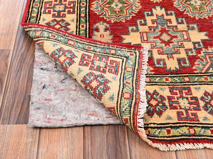 Kazak Kazak hand-knotted wool runner in Red & Ivory, 2'7" x 12'8" — SKU O02034 (view 3)