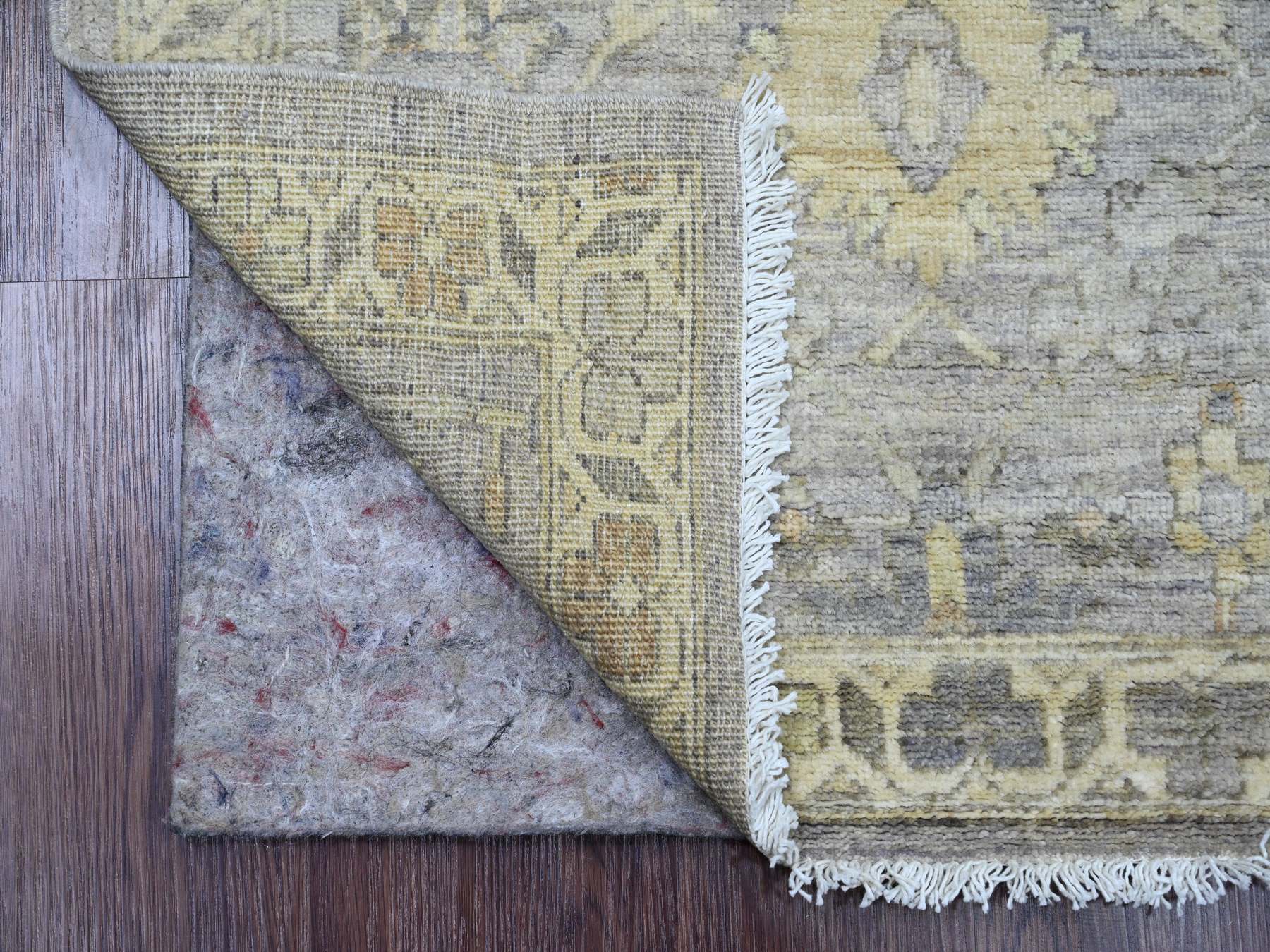 Mahal Oushak hand-knotted wool runner in Gray & Ivory, 2'7" x 11'8" — SKU O020351 (view 2)