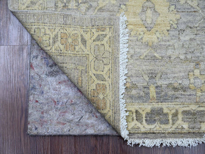 Mahal Oushak hand-knotted wool runner in Gray & Ivory, 2'7" x 11'8" — SKU O020351 (view 2)