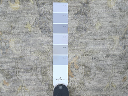 Mahal Oushak hand-knotted wool runner in Gray & Ivory, 2'7" x 11'8" — SKU O020351 (view 3)