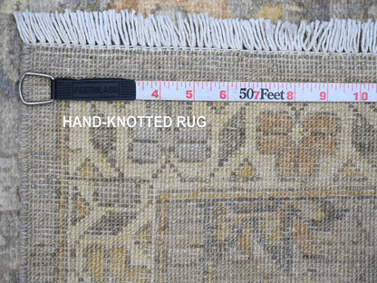 Mahal Oushak hand-knotted wool runner in Gray & Ivory, 2'7" x 11'8" — SKU O020351 (view 6)