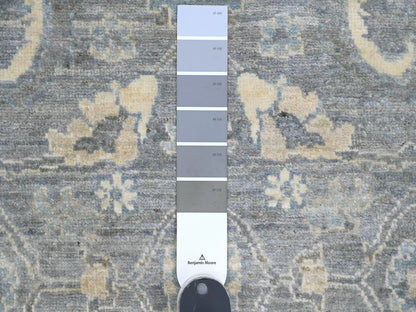 Grey 2'9" x 5'6" Oushak And Peshawar Hand knotted Wool Rug - Sku: O020352