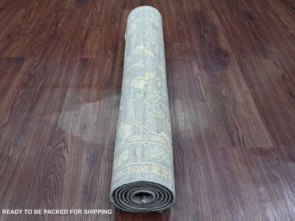 Grey 2'9" x 5'6" Oushak And Peshawar Hand knotted Wool Rug - Sku: O020352