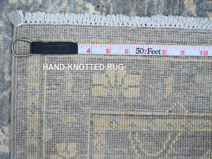 Grey 2'9" x 5'6" Oushak And Peshawar Hand knotted Wool Rug - Sku: O020352