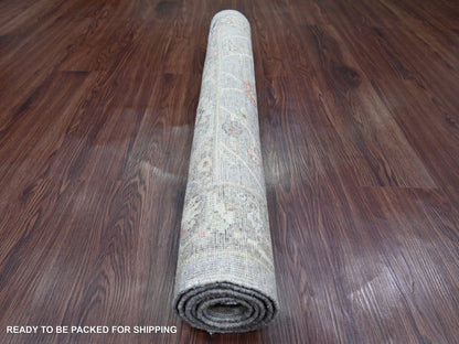 Heriz Oushak hand-knotted wool rug in Gray & Brown, 3'1" x 4'9" — SKU O020353 (view 4)