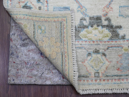Oushak Oushak hand-knotted wool runner in Ivory & Gray, 2'9" x 16' — SKU O020356 (view 2)
