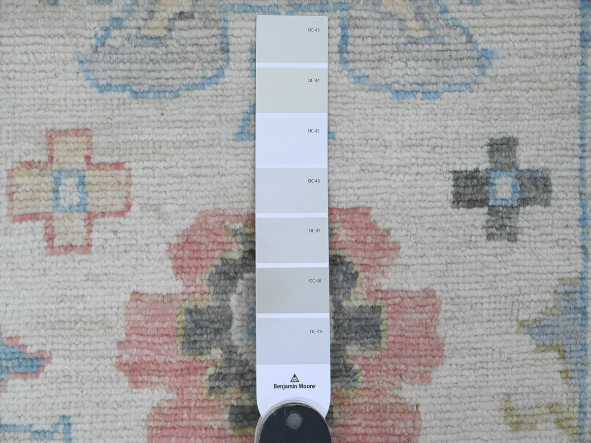 Oushak Oushak hand-knotted wool runner in Ivory & Gray, 2'9" x 16' — SKU O020356 (view 3)