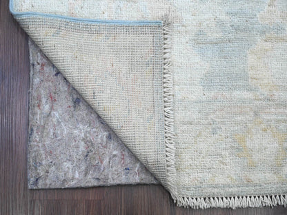Blue 2'11" x 15'6" Oushak And Peshawar Hand knotted Wool Rug - Sku: O020358