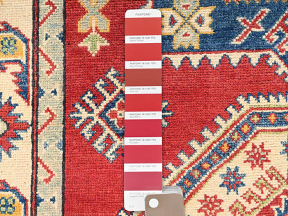Red 4'0" x 13'6" Kazak Hand knotted Wool Rug - Sku: O02035