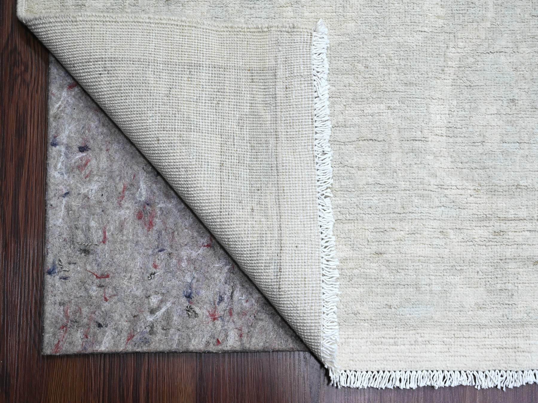 Peshawar Oushak hand-knotted wool rug in Ivory & Light Blue, 12' x 15'1" — SKU O020365 (view 4)
