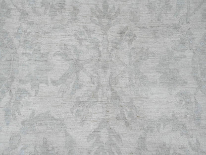 Peshawar Oushak hand-knotted wool rug in Ivory & Light Blue, 12' x 15'1" — SKU O020365 (view 8)
