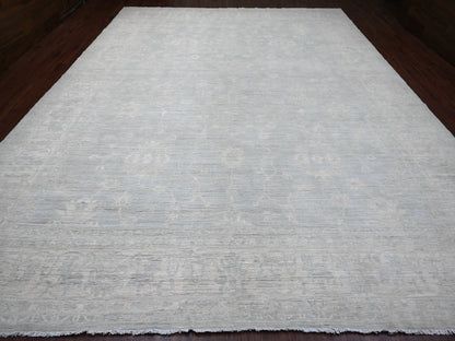 Peshawar Oushak hand-knotted wool rug in Gray & Ivory, 11'10" x 15'3" — SKU O020366 (view 2)