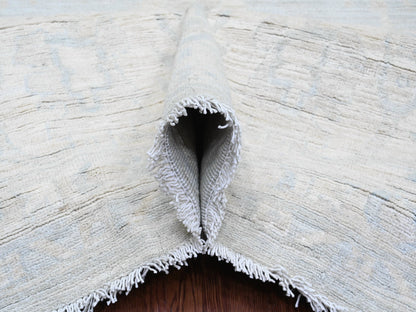 Peshawar Oushak hand-knotted wool rug in Gray & Ivory, 11'10" x 15'3" — SKU O020366 (view 5)