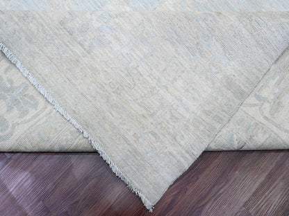 Peshawar Oushak hand-knotted wool rug in Gray & Ivory, 11'10" x 15'3" — SKU O020366 (view 6)