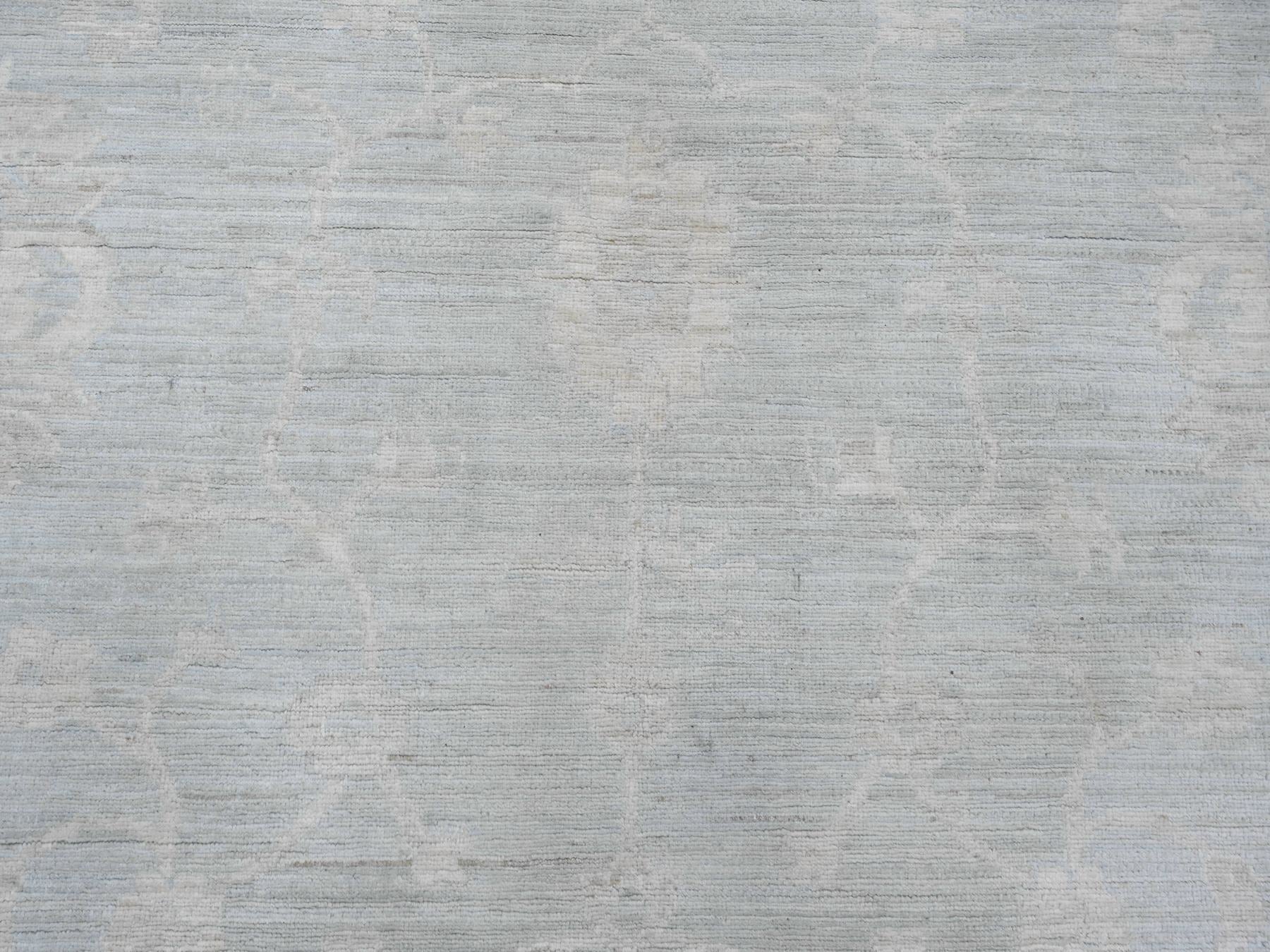 Peshawar Oushak hand-knotted wool rug in Gray & Ivory, 11'10" x 15'3" — SKU O020366 (view 8)