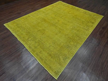 Peshawar Vintage hand-knotted wool rug in Overdyed & Yellow, 7'7" x 9'7" — SKU O020369 (view 3)