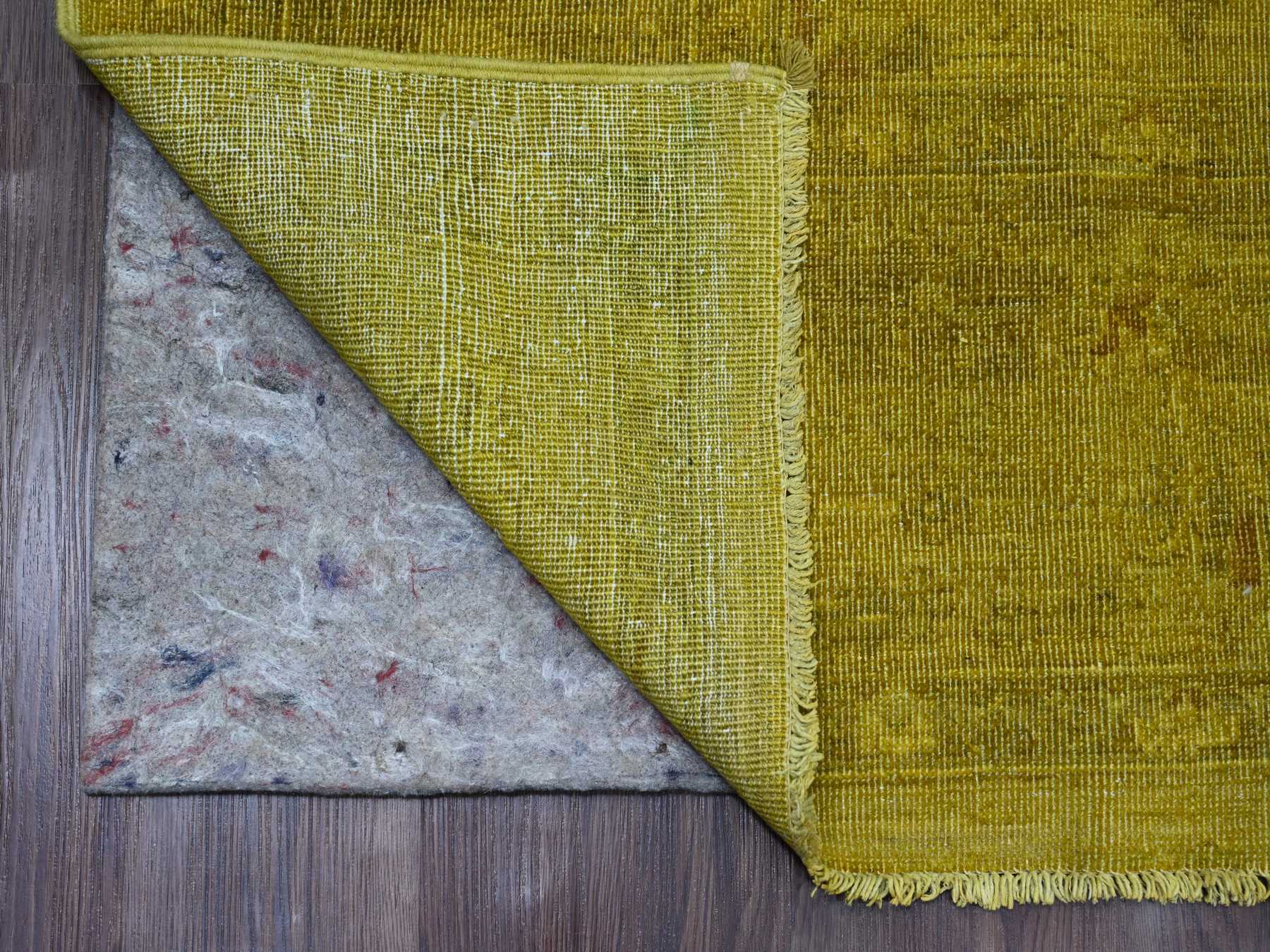 Peshawar Vintage hand-knotted wool rug in Overdyed & Yellow, 7'7" x 9'7" — SKU O020369 (view 4)