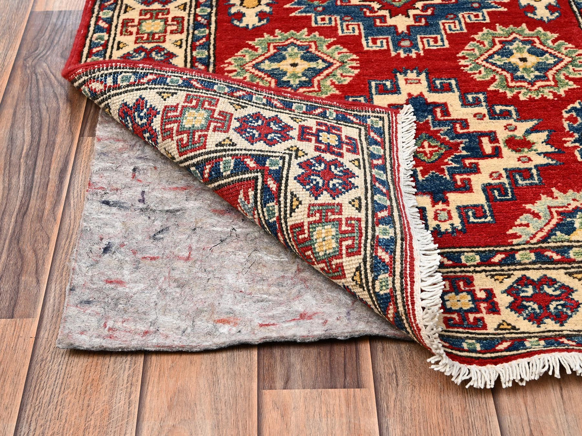 Kazak Kazak hand-knotted wool runner in Red & Ivory, 2'8" x 18'10" — SKU O02036 (view 3)