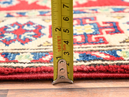 Kazak Kazak hand-knotted wool runner in Red & Ivory, 2'8" x 18'10" — SKU O02036 (view 6)