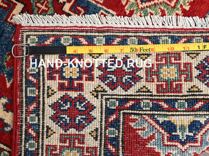 Kazak Kazak hand-knotted wool runner in Red & Ivory, 2'8" x 18'10" — SKU O02036 (view 7)