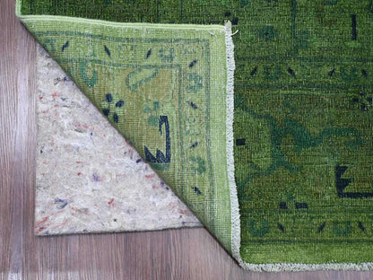 Overdyed 7'9" x 9'8" Vintage Hand knotted Wool Rug - Sku: O020371