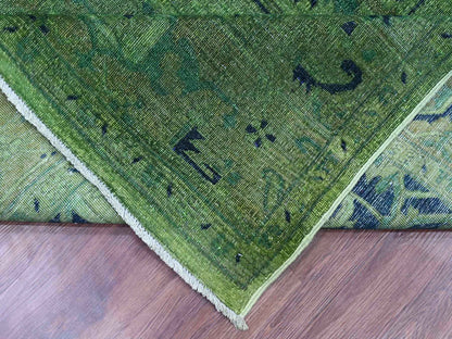 Overdyed 7'9" x 9'8" Vintage Hand knotted Wool Rug - Sku: O020371