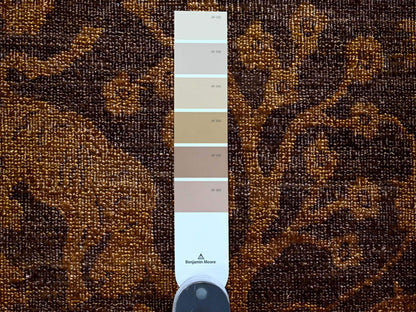 Vintage hand-knotted wool rug in Overdyed & Honey Brown, 7'8" x 10'1" — SKU O020372 (view 7)