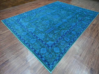 Heriz Vintage hand-knotted wool rug in Overdyed & Blue, 9'4" x 12'9" — SKU O020373 (view 3)