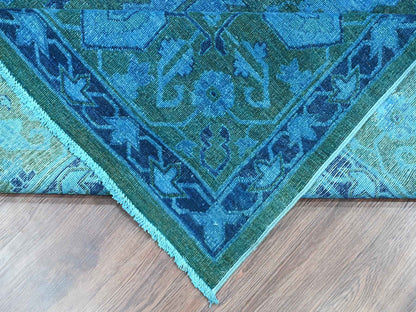 Heriz Vintage hand-knotted wool rug in Overdyed & Blue, 9'4" x 12'9" — SKU O020373 (view 6)