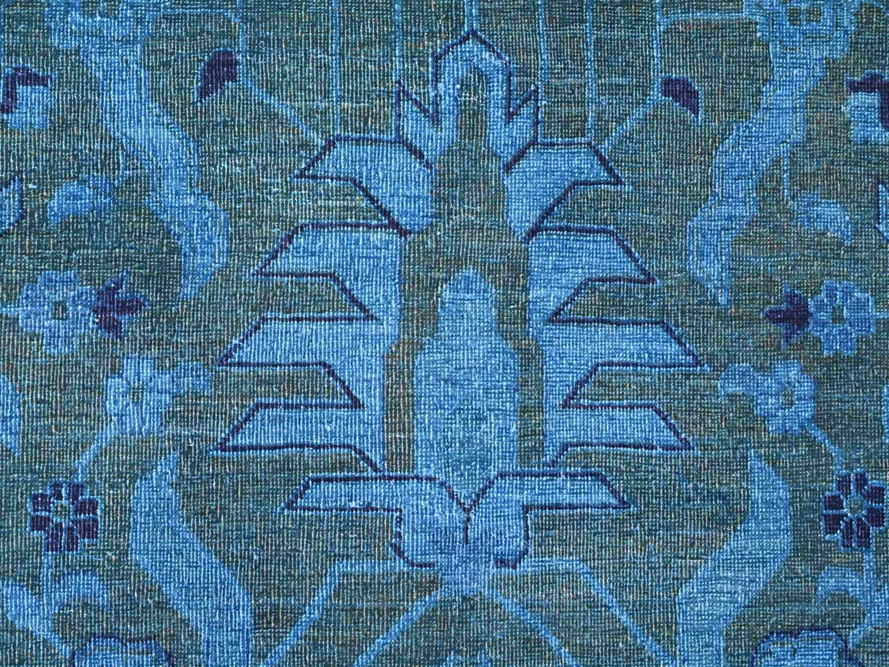 Heriz Vintage hand-knotted wool rug in Overdyed & Blue, 9'4" x 12'9" — SKU O020373 (view 8)