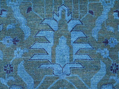 Heriz Vintage hand-knotted wool rug in Overdyed & Blue, 9'4" x 12'9" — SKU O020373 (view 8)