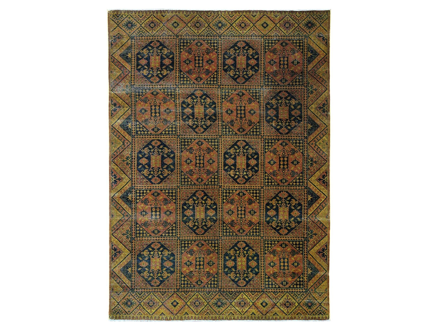 Ersari Vintage hand-knotted wool rug in Overdyed, 8'10" x 12'2" — SKU O020374