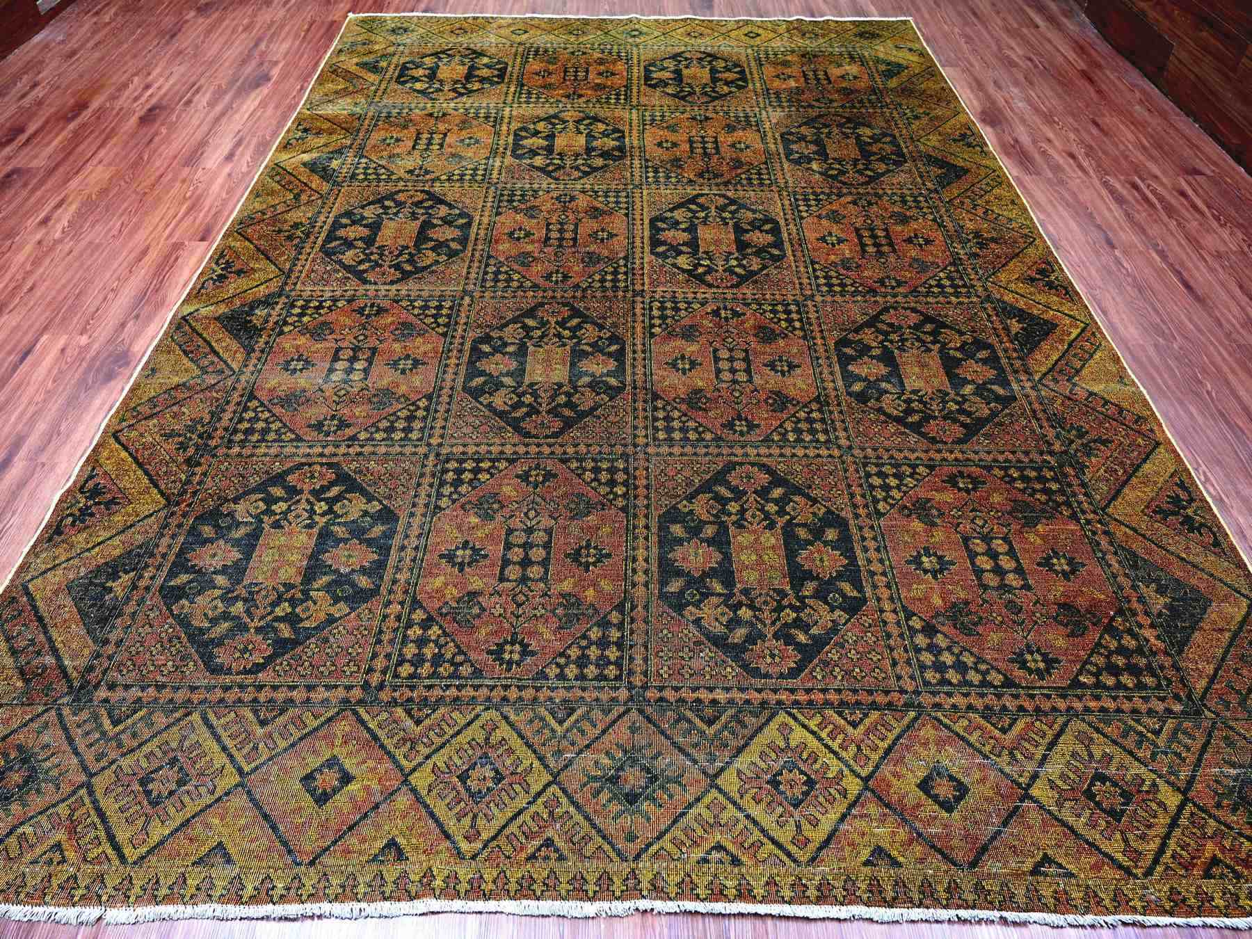 Ersari Vintage hand-knotted wool rug in Overdyed, 8'10" x 12'2" — SKU O020374 (view 2)