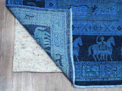 Overdyed 8'11" x 11'11" Vintage Hand knotted Wool Rug - Sku: O020375